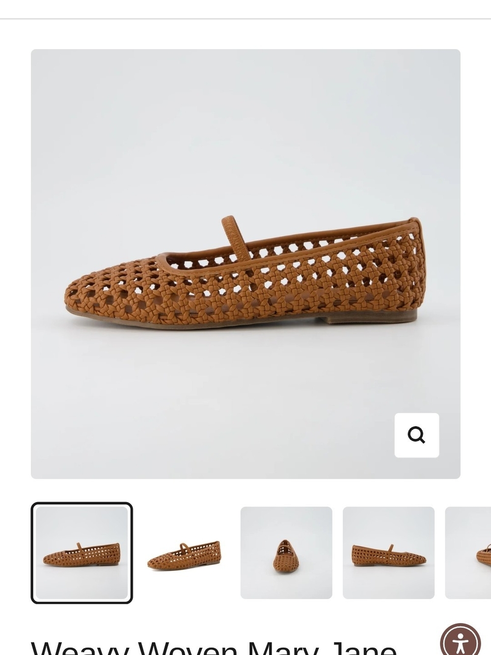 Cushionaire Weavy Woven Mary Jane Flats Tan Size 8 NWOT